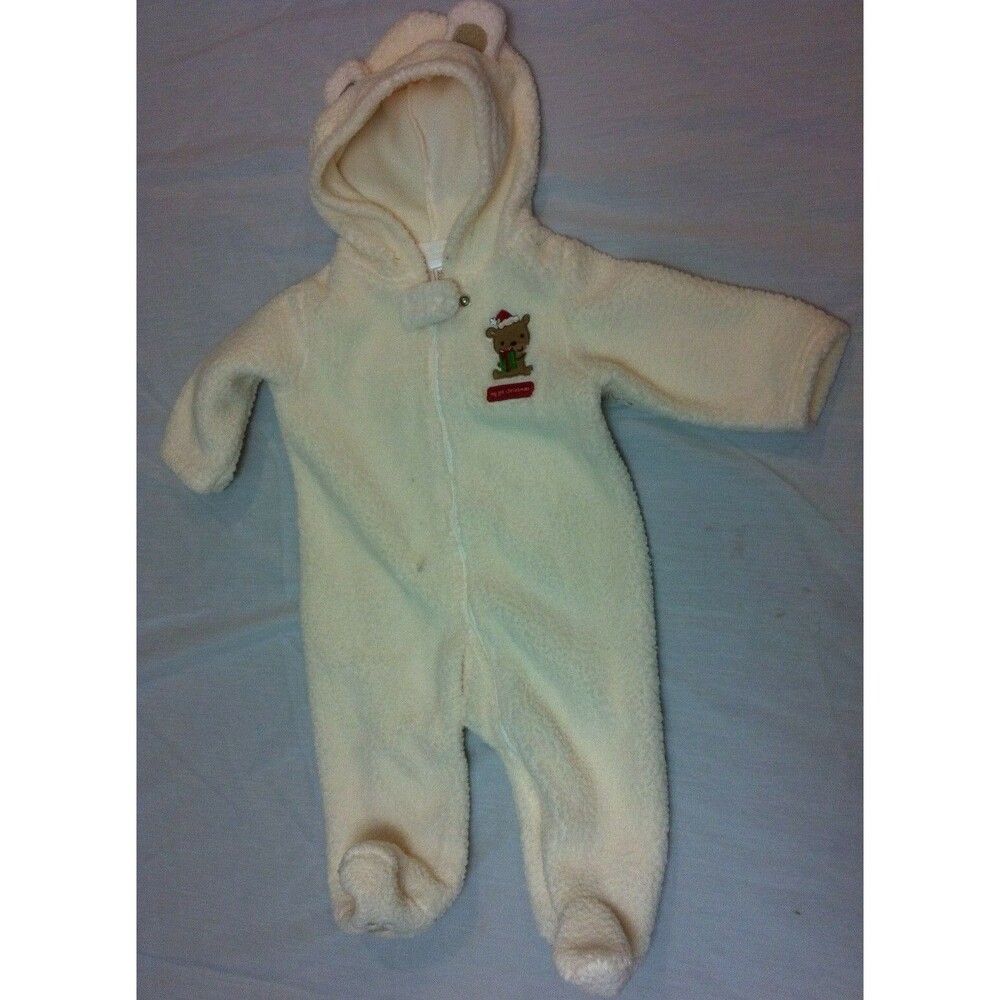 JUST ONE YOU GIRLS SHERPA SNOWSUIT MY 1ST CHRISTMAS SIZE 9 MONTHS